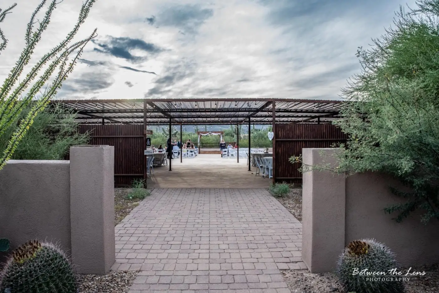 Grand entrance to the Desert Bloom Estates outdoor ceremony grounds, Tucson Arizona